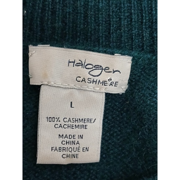 Halogen Women's Teal 100% Cashmere Crew Neck Long Sleeve Sweater Size L - Picture 2 of 6